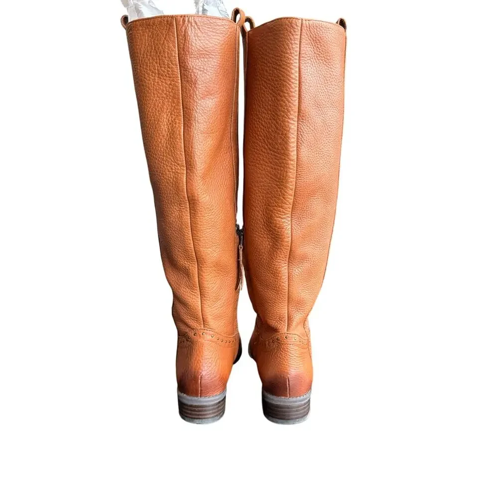 Sam Edelman Prina Women's Brown Leather Studded Knee High Riding Boots - 6.5